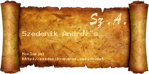 Szedenik András névjegykártya